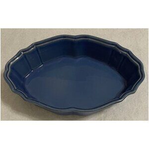 Blue Scalloped Oval Casserole Stoneware by Grestel Bakeware Made in Portugal